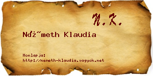 Németh Klaudia névjegykártya